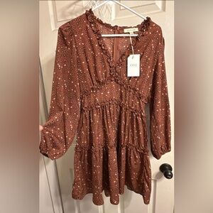 Orange Floral Women's Dress